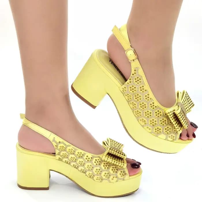 MMobLovely-Pantoufles italiennes à talons hauts pour femmes, chaussures de mariage nigérianes avec b