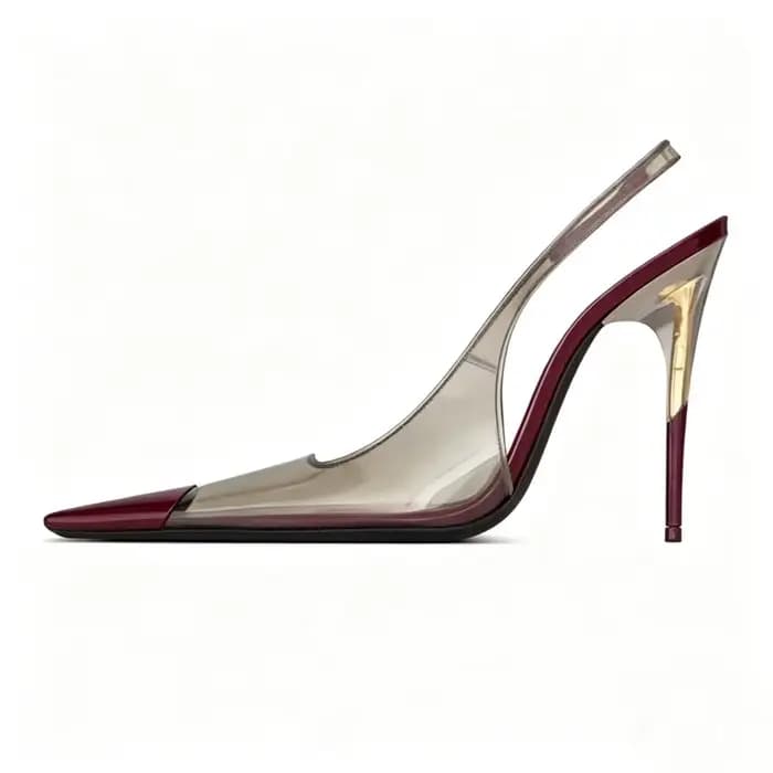 Nouveauté 2026 – Escarpins de luxe sexy à talons hauts transparents, imprimé serpent, en cuir PVC no