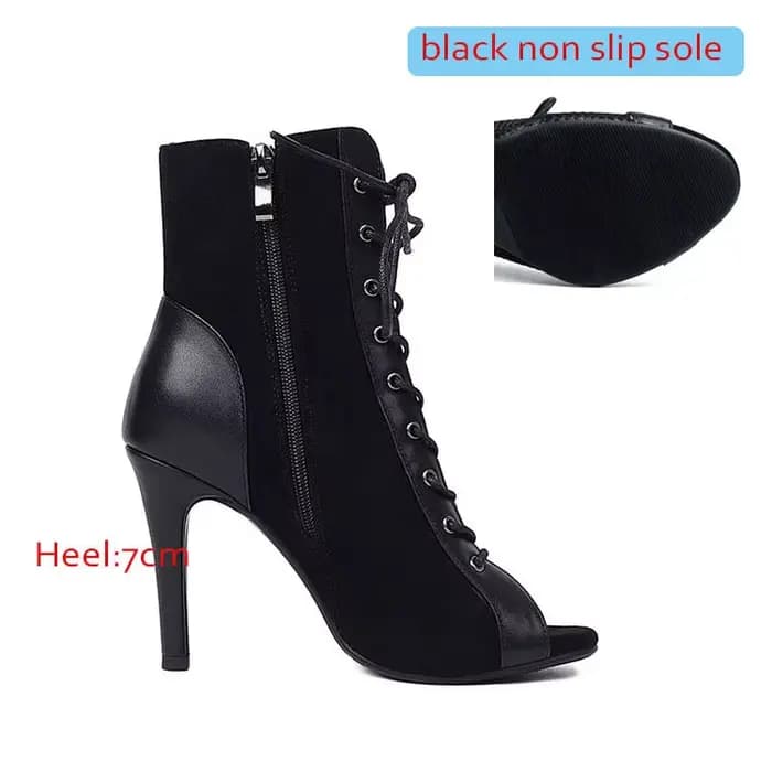 Chaussures à talons de danse latine pour femmes, bottes de fête, sandales noires à talons hauts, Sex