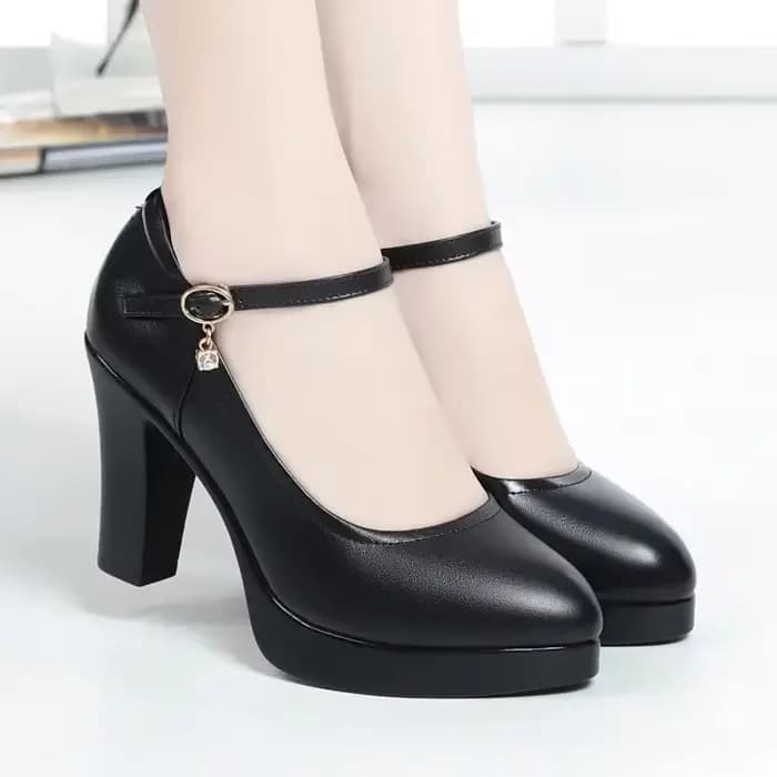 Escarpins à plateforme à talons hauts pour femmes, chaussures en cuir PU pour femmes, chaussures imp