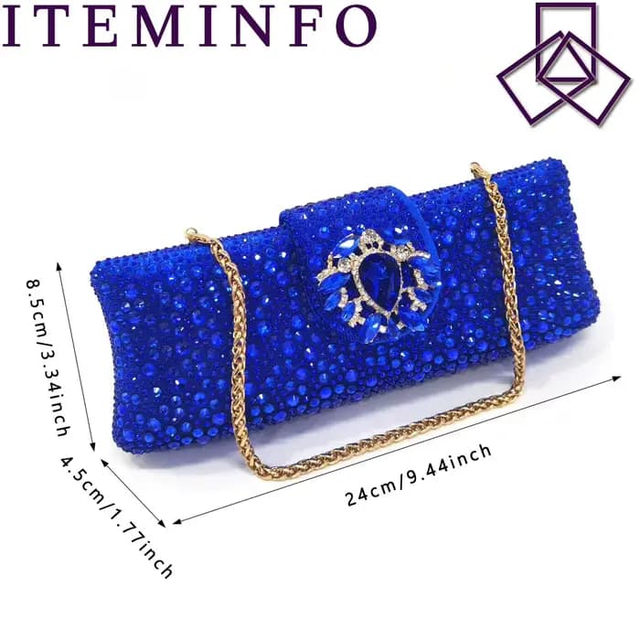 Venus Chan-Sandales Bleu Royal pour Femme, Escarpins de Luxe, Talons Temporels, Design Strass, Ensem