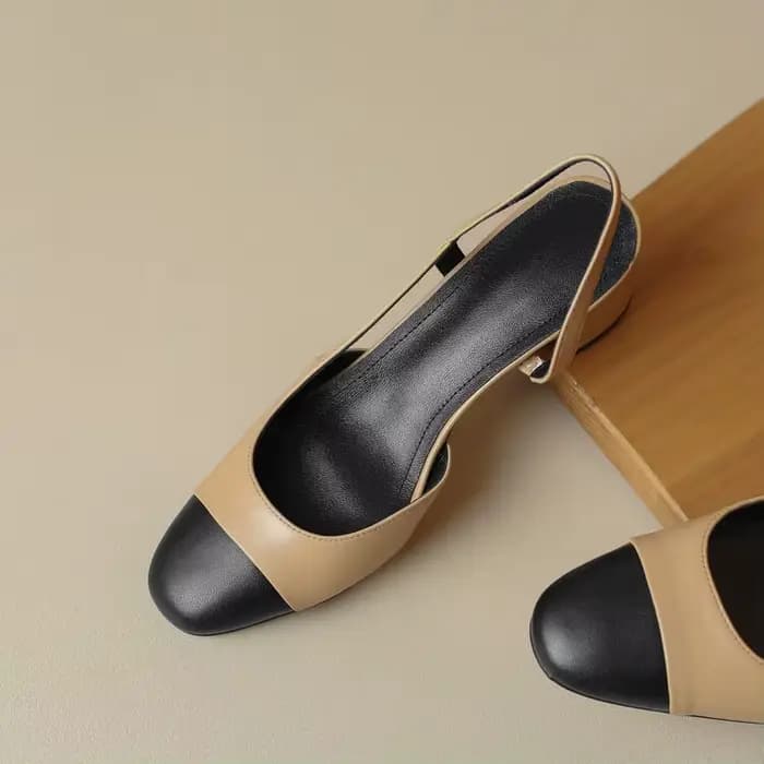 Leshion de Chanmeb femmes sandales en cuir véritable marque de luxe mélange de couleurs bloc talons 