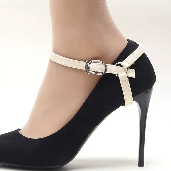 Boucle transparente Anti-perte lacet talon fin sangle fixe talon haut talon moyen chaussure en cuir 