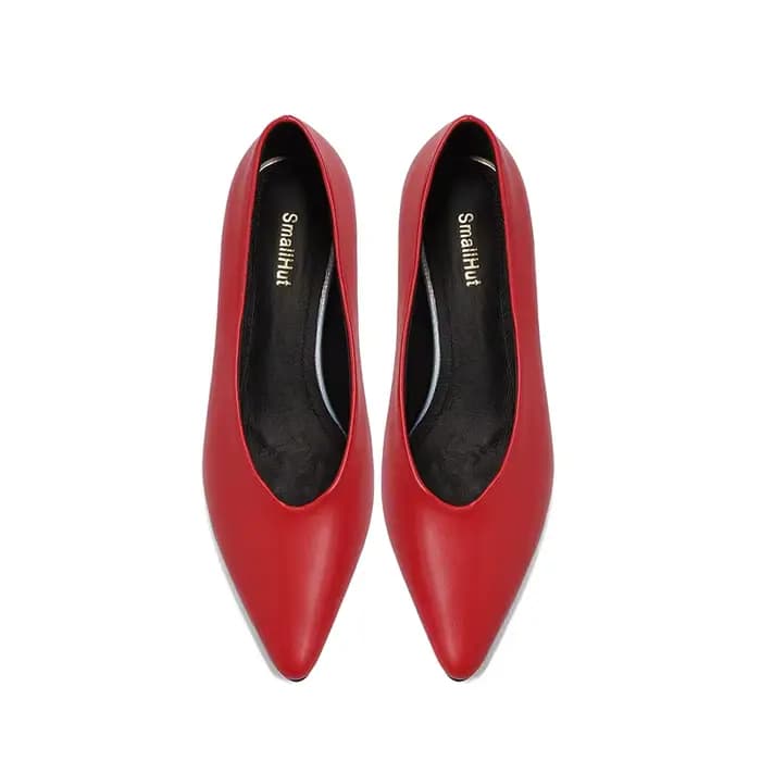 Escarpins tendance en croûte de cuir pour femmes, chaussures de bureau Sexy, rouge clair-jaune, bout