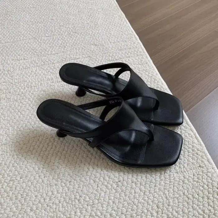 Sandales rétro minimalistes pour femmes, talons hauts, tongs, chaussures d'extérieur polyvalentes, é