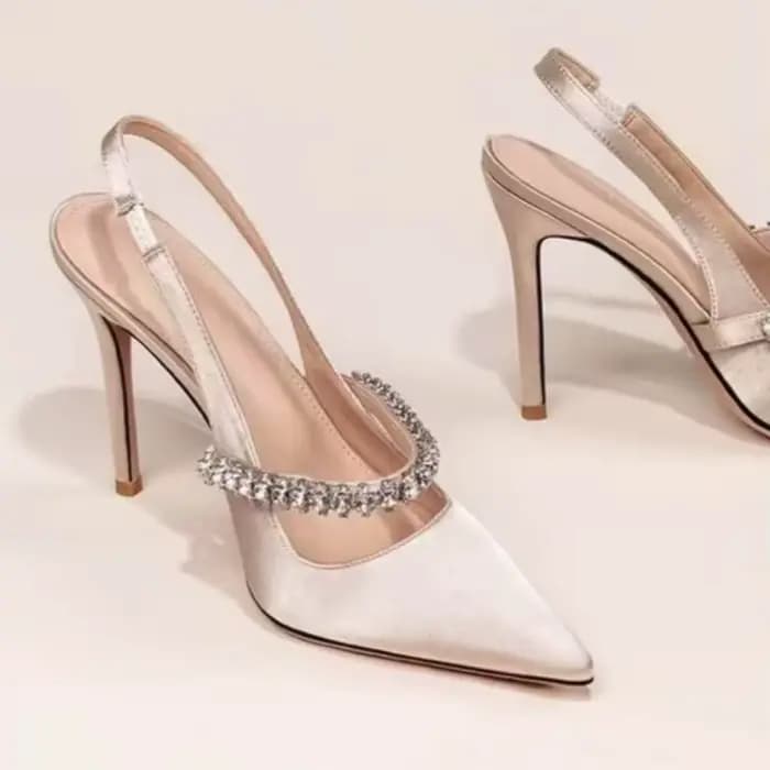 Baotou – sandales à talons hauts pour femmes, bout pointu, bouche peu profonde, talon aiguille, stra