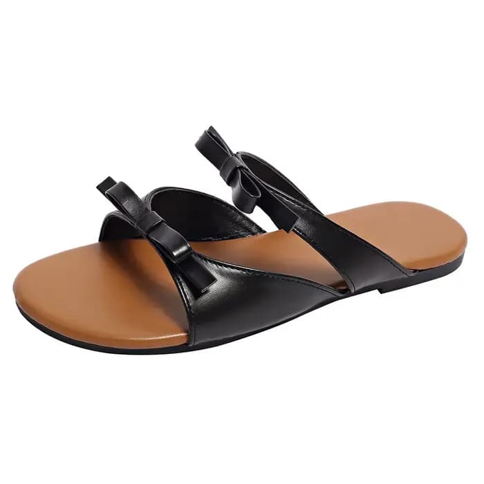 Sandales femme chaussures plates bande mince nœud papillon conception femmes pantoufles 2025 été pie