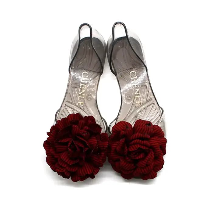 Sandales plates à bout ouvert pour femmes CHENLE, décor floral, transparentes, printemps-été, décont