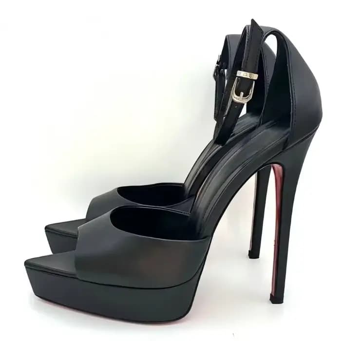 Sandales à plateforme à bout pointu et talon couvert, sexy, à talon fin, couleur unie, personnalisab