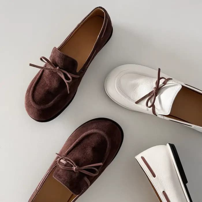 QUTAA 2026 Nouveautés Mode Chaussures plates en cuir de vache pour femmes Chaussures décontractées p