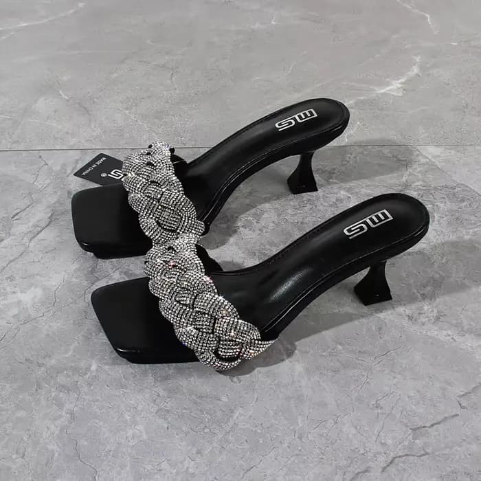Talons hauts tressés en cristal faits à la main pour femmes, sandales pour femmes, Stiletto sexy, mo