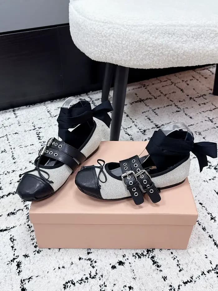 Ballerines de créateur pour femmes en cuir d'agneau, bout rond, style Mary Jane, meilleure qualité, 