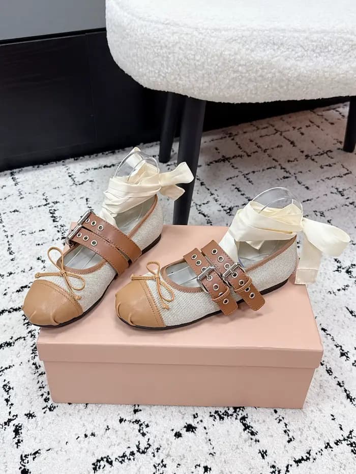 Ballerines de créateur pour femmes en cuir d'agneau, bout rond, style Mary Jane, meilleure qualité, 