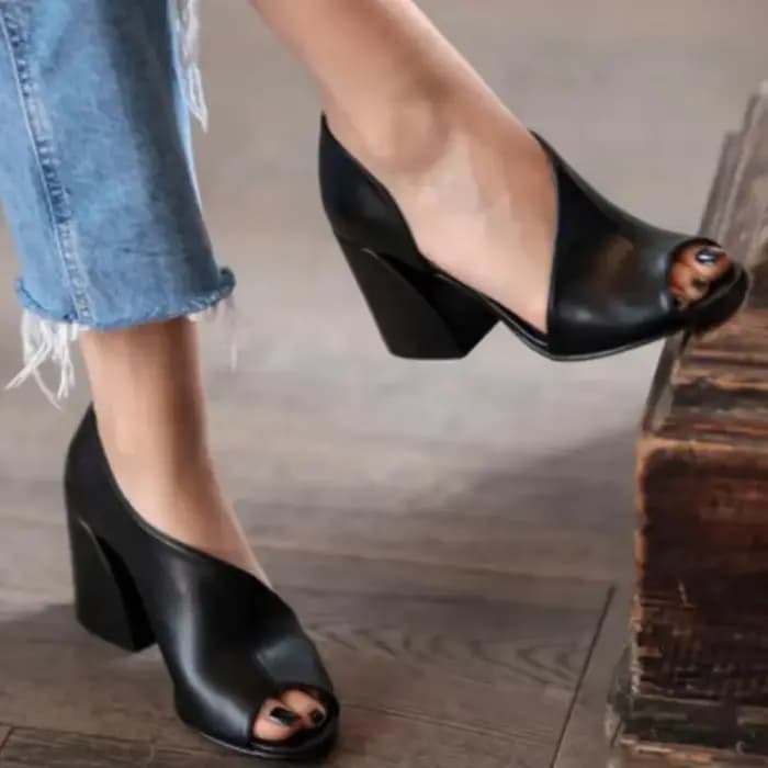 Sandales ouvertes à talons hauts pour femmes, chaussures décontractées, élégantes, sexy, mode