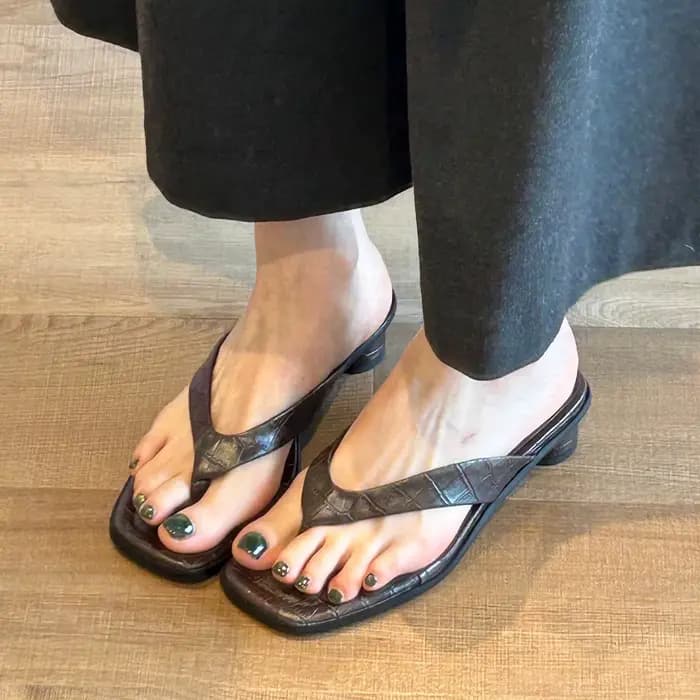 Sandales à talons carrés style rétro français pour femme, nouvelle mode estivale, à bout croisé, tal