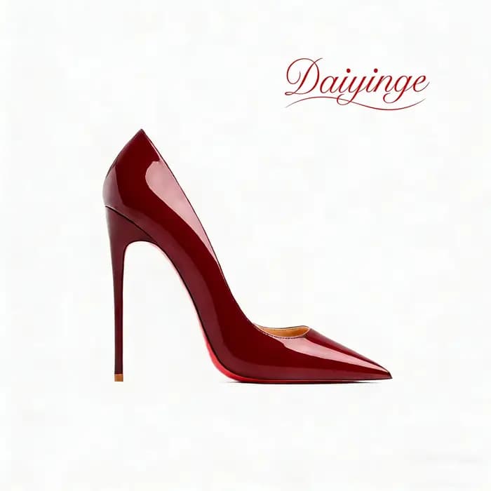 Escarpins à talons hauts pour femmes, tendance 2026, en cuir de luxe, semelle rouge, 12 cm, bout poi