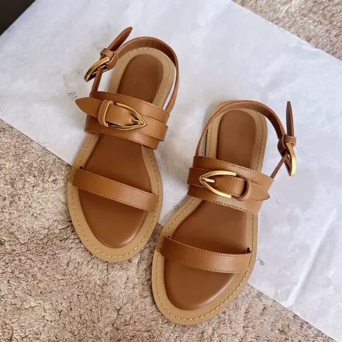 Sandales d'été 2026 pour femmes, nouvelle mode, sandales rétro en cuir de vachette faites à la main,