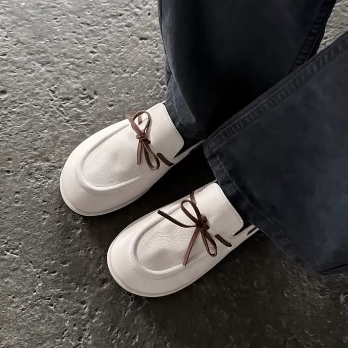 QUTAA 2026 Nouveautés Mode Chaussures plates en cuir de vache pour femmes Chaussures décontractées p