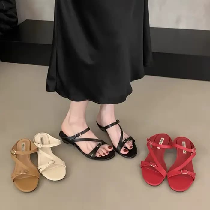 SUOJIALUN 2026 Nouvelle Collection Été – Sandales Femme Tendance à Talon Carré Moyen, Chaussures Déc