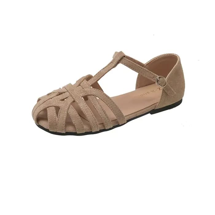 Nouvelles Sandales Plates Femme Été 2026 Creuses Tendance Style Romain 6342