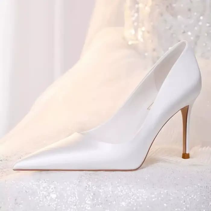 Nouvelles Chaussures de Mariée Blanches à Talons Hauts, Design Élégant et Simple, Chaussures Mary Ja