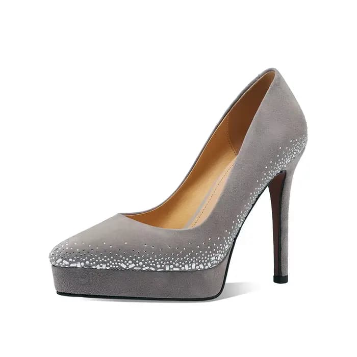 Escarpins à plateforme Arden Furtado en daim de mouton, à bout pointu et talons fins, super talon ha