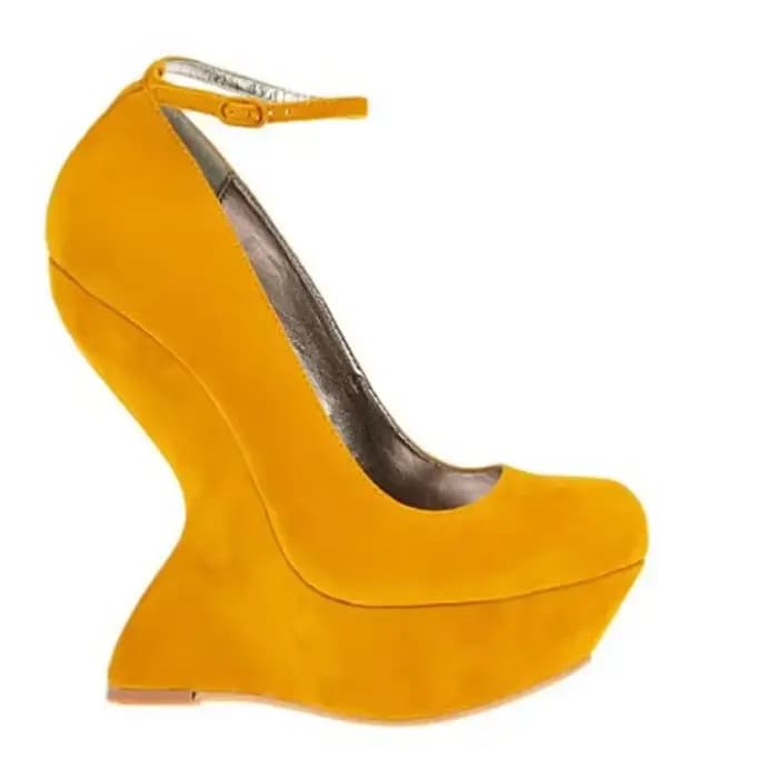 Escarpins en daim de Style étrange, Sexy, bout ouvert, solide, personnalisé, Size35-46, nouveaux arr