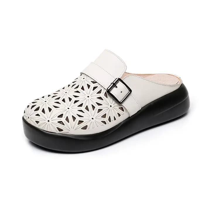GKTINOO – mules romaines d'été pour femmes, chaussures en cuir de vache véritable, semelle souple av