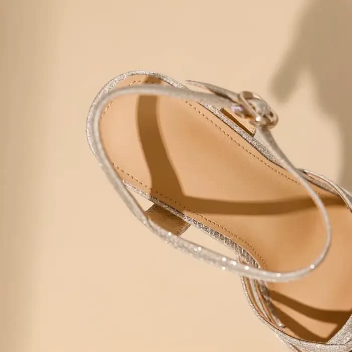 【JOCHEBED HU】Chaussures à talons pour femmes, sandales en tissu spécial, chaussures d'été à talon ti