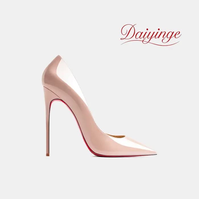 Escarpins à talons hauts pour femmes, tendance 2026, en cuir de luxe, semelle rouge, 12 cm, bout poi