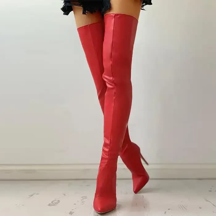 Sexy Stiletto Ultra talons extrêmement hauts soirée Club fête cuissardes femmes jambe mince Stretch 