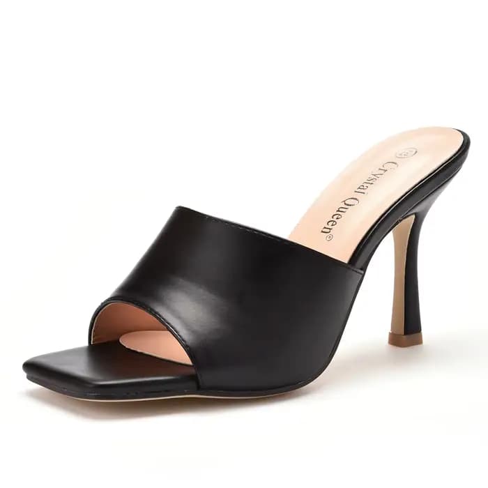 Crystal Queen – sandales d'été à bout carré pour femmes, Mules Sexy à talons hauts et fins, chaussur