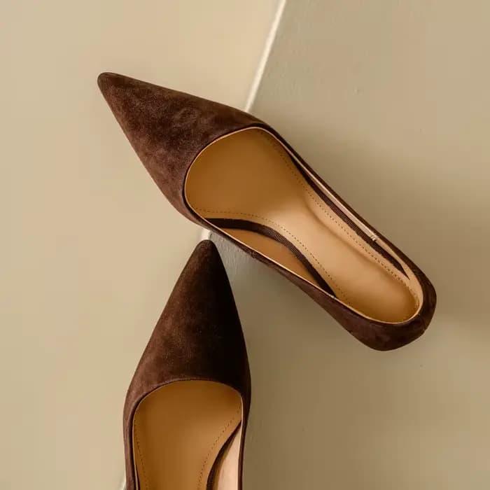 QUTAA 2025 nouvelles mode femmes pompes chaussures mi talon été enfant daim Sexy bout pointu fête bu