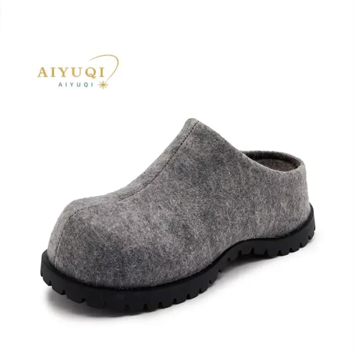 AIYUQI chaussons pour femmes porter nouveau 2025 automne bout rond flanelle bout fermé chaussons pou
