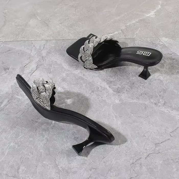 Talons hauts tressés en cristal faits à la main pour femmes, sandales pour femmes, Stiletto sexy, mo