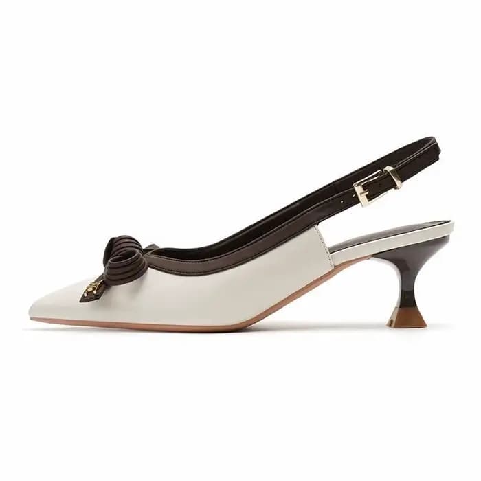 Sandales fermées pour femme été 2025 chaussures Sexy nœud bout pointu avec talons bas H confort Chic