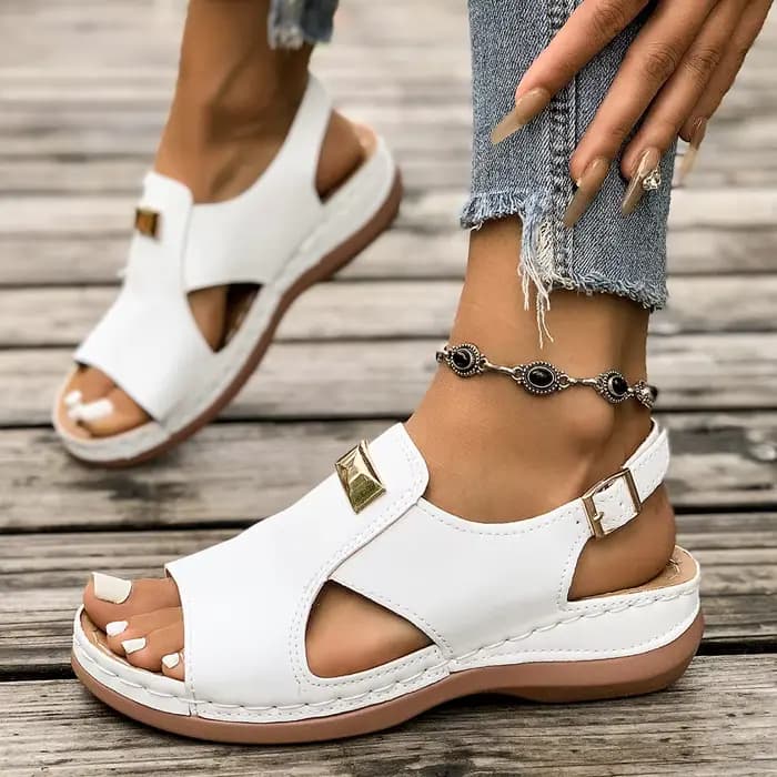 Sandales pour femmes, style ethnique, chaussures d'été pour femmes, sandales à talons compensés, san