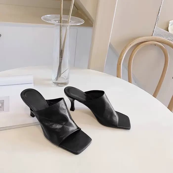 Call TAA-Sandales à plateforme en cuir véritable pour femmes, escarpins à talons hauts fins, pantouf