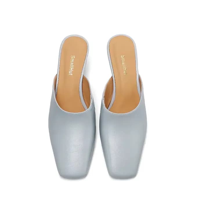 SmallHut Nouvelle Tendance Été Mules Femme en Cuir Fendu Motif Serpent Jaune Bleu Beige Noir Marron 