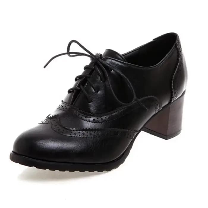 Girseaby-Brogue Rond à Talons en Bois pour Femme, Escarpins à Plateforme de 2021 cm, Sculpté Rétro, 