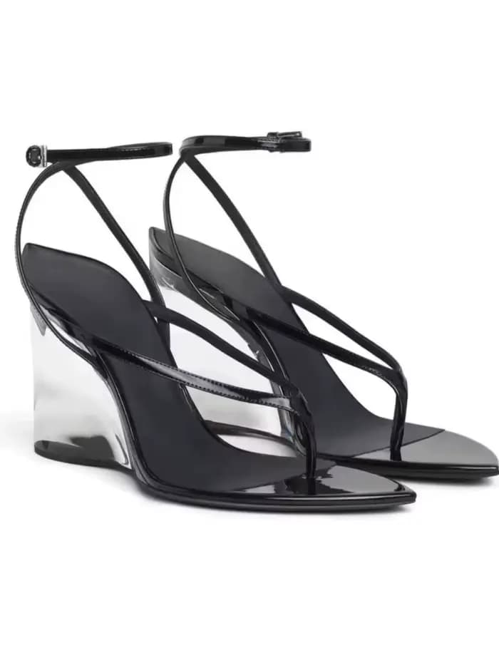 Nouvelles sandales d'été 2026 transparentes à talons épais pour femmes, mules à bout pointu, sandale