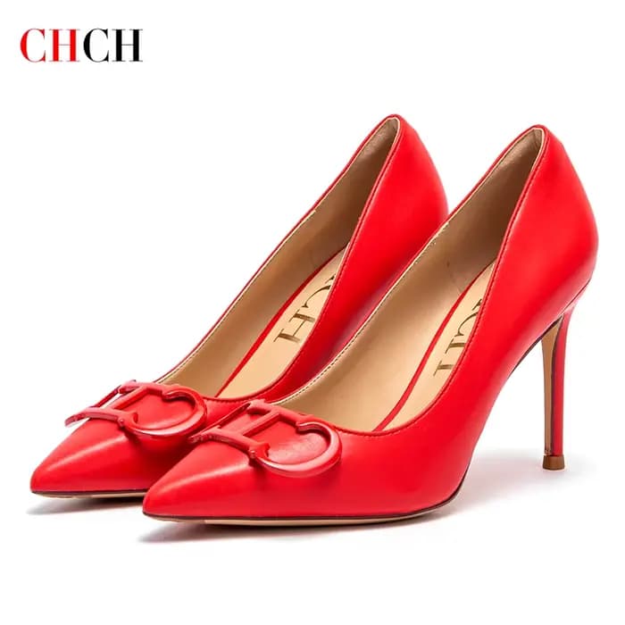 CHCH – chaussures à talons hauts pour femmes, chaussures pointues avec boucle en métal, pour fête de