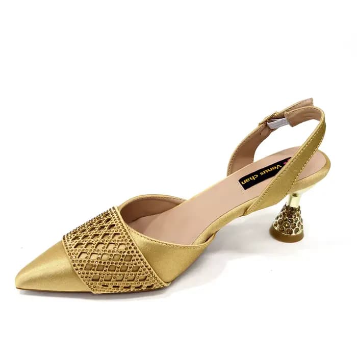 Sandales à talons hauts dorés pour dames, chaussures assorties, style papillon, ensemble de sacs, es