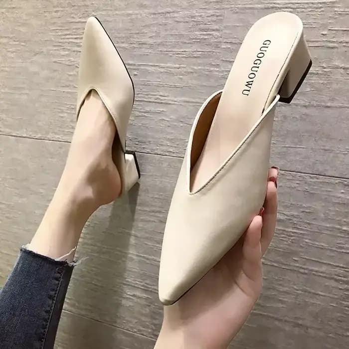 Baotou-Pantoufles Sexy à Talons Hauts et Épais pour Femme, Chaussures de Marche en Plein Air, 2024