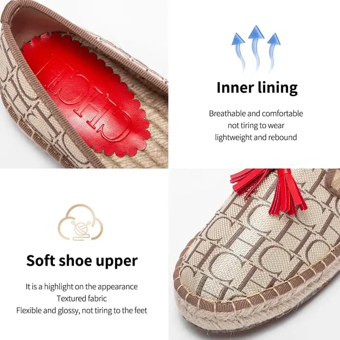 CHCH chaussures plates pour femmes nouveau tissu de vacances confortable chaussures décontractées fo