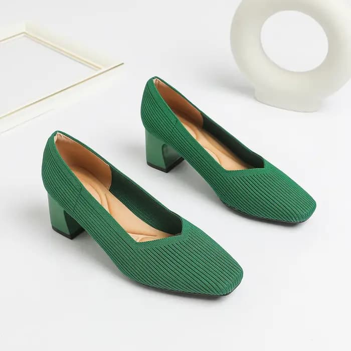 Chaussures femme talons hauts confortable carré tricoté respirant confortable chaussures plates pour