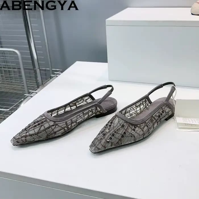 Nouvelles sandales de soirée à talons hauts en maille respirante pour femmes 2026, à bout pointu, st
