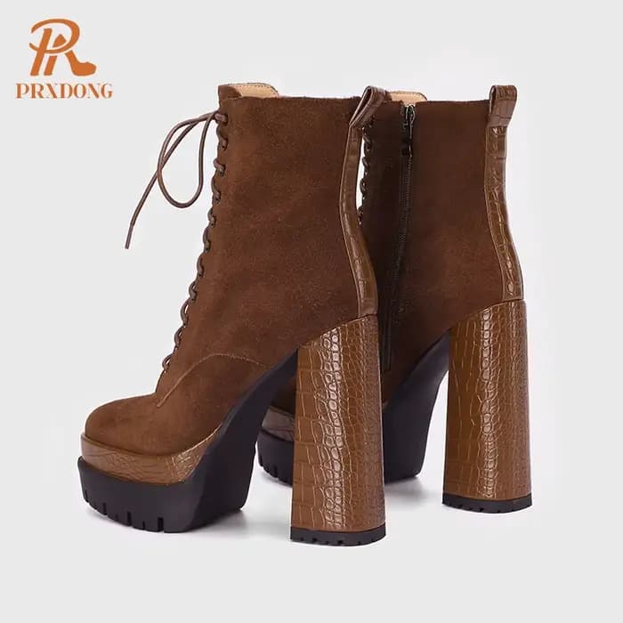 XWhatsApp G-Bottines noires à talons hauts pour femmes, chaussures de rinçage, chaussures provoqué p