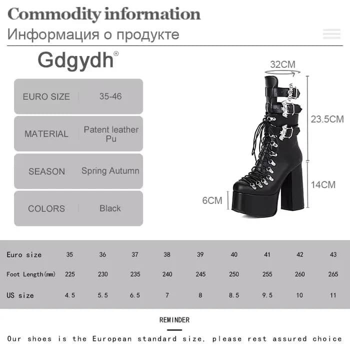 Gdgydh Style gothique noir plate-forme bottes ailes de chauve-souris Sexy club nuit bottes modernes 