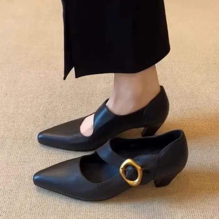 Chaussures à talons hauts pour femmes, élégantes, en cuir, à bout pointu, pour banquets et soirées, 